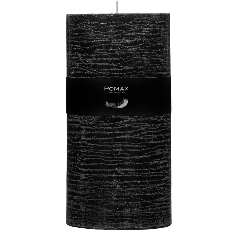 Pomax Bougies-CANDLE - bougie - cire de paraffine - DIA 10 x H 20 cm - noir