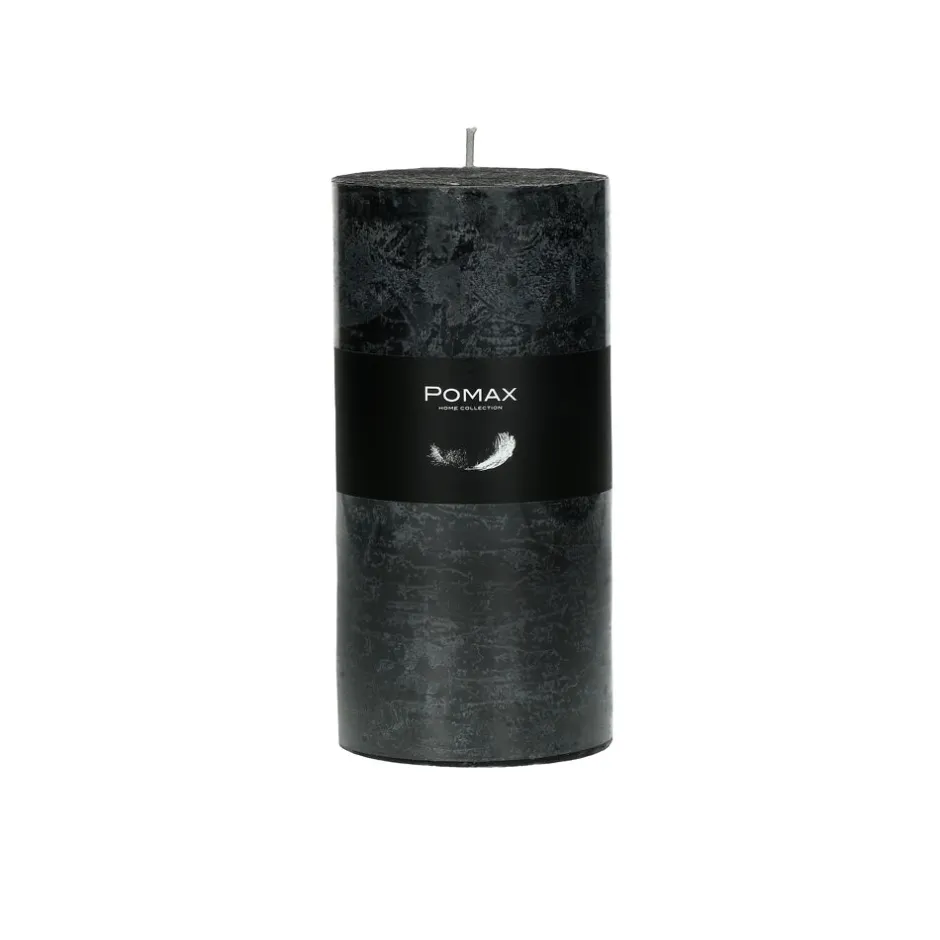 Pomax Bougies-CANDLE - bougie - cire de paraffine - DIA 7 x H 14 cm - noir