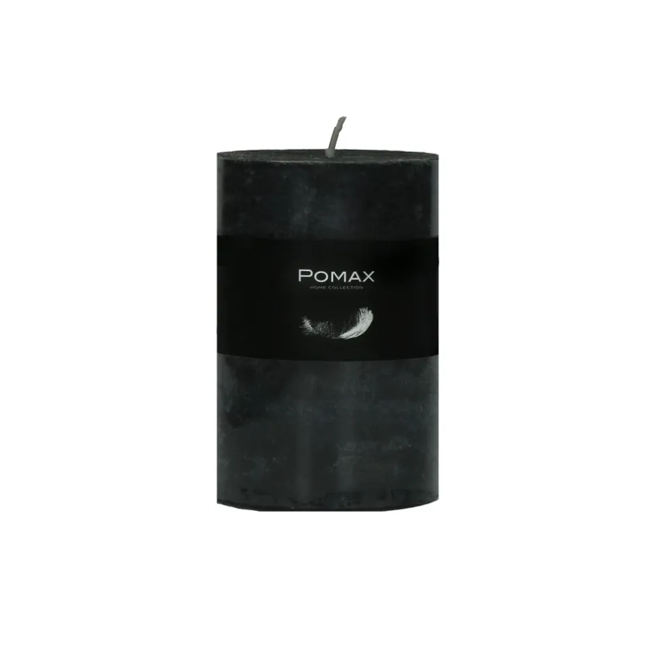 Pomax Bougies-CANDLE - bougie - cire de paraffine - DIA 7 x H 10 cm - noir