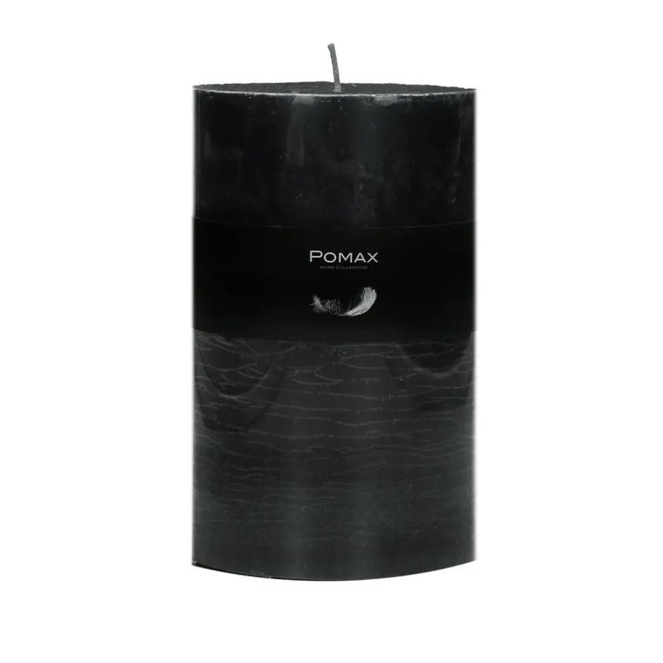 Pomax Bougies-CANDLE - bougie - cire de paraffine - DIA 10 x H 15 cm - noir