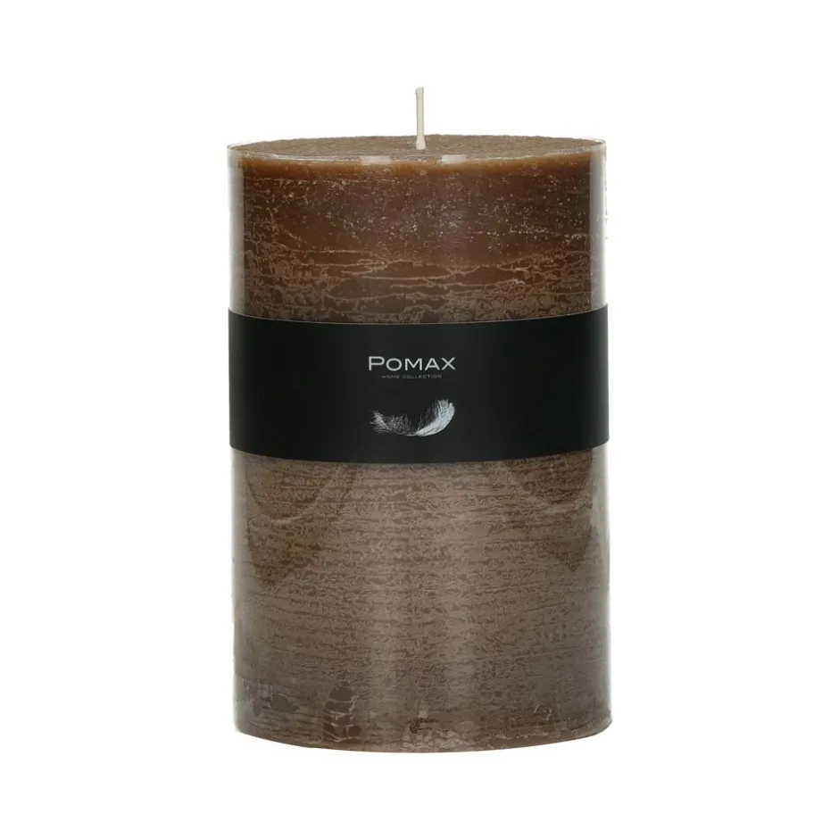Pomax Bougies-CANDLE - bougie - cire de paraffine - DIA 10 x H 15 cm - noisette