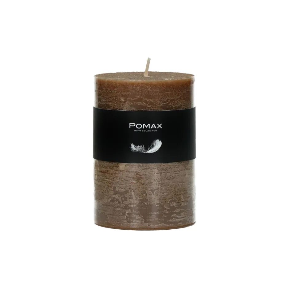 Pomax Bougies-CANDLE - bougie - cire de paraffine - DIA 7 x H 10 cm - noisette