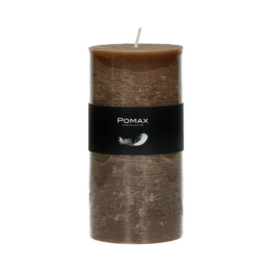Pomax Bougies-CANDLE - bougie - cire de paraffine - DIA 7 x H 14 cm - noisette