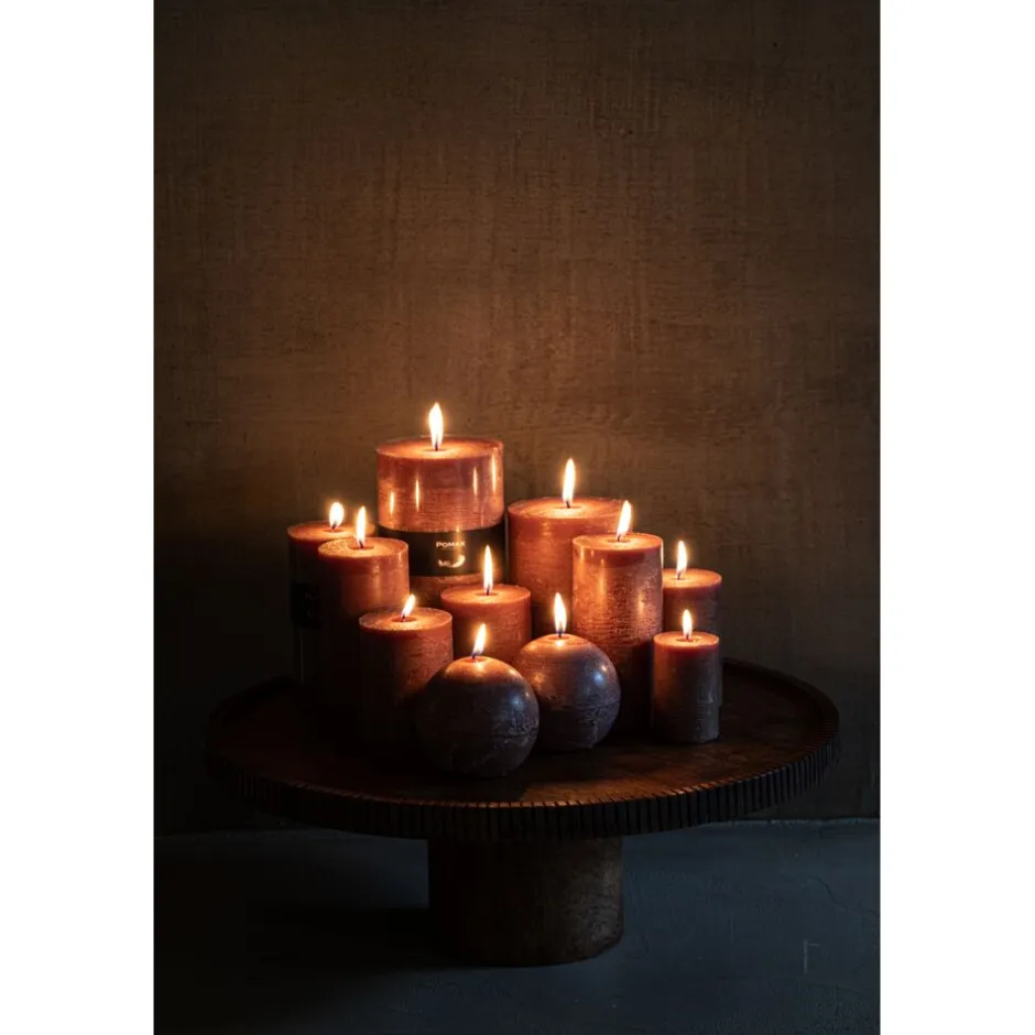Pomax Bougies-CANDLE - bougie - cire de paraffine - DIA 10 x H 20 cm - noisette