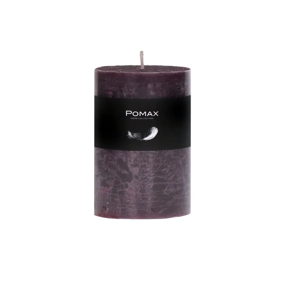 Pomax Bougies-CANDLE - bougie - cire de paraffine - DIA 7 x H 10 cm - pourpre