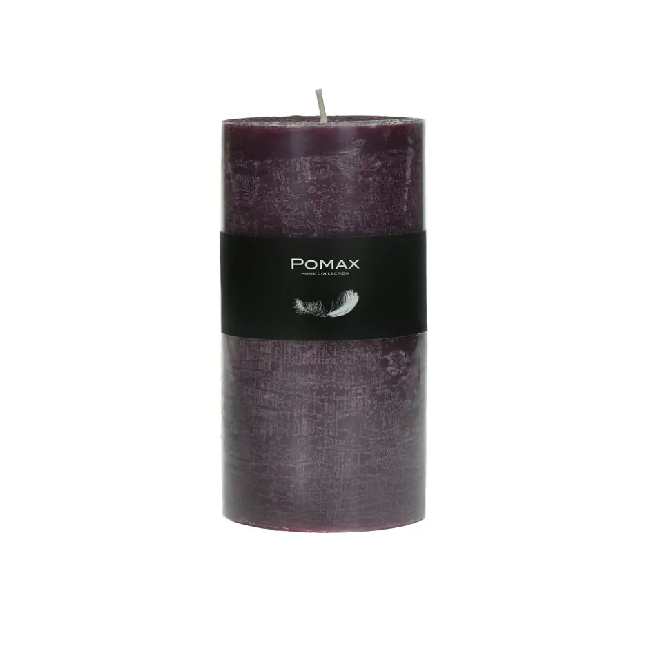 Pomax Bougies-CANDLE - bougie - cire de paraffine - DIA 7 x H 14 cm - pourpre