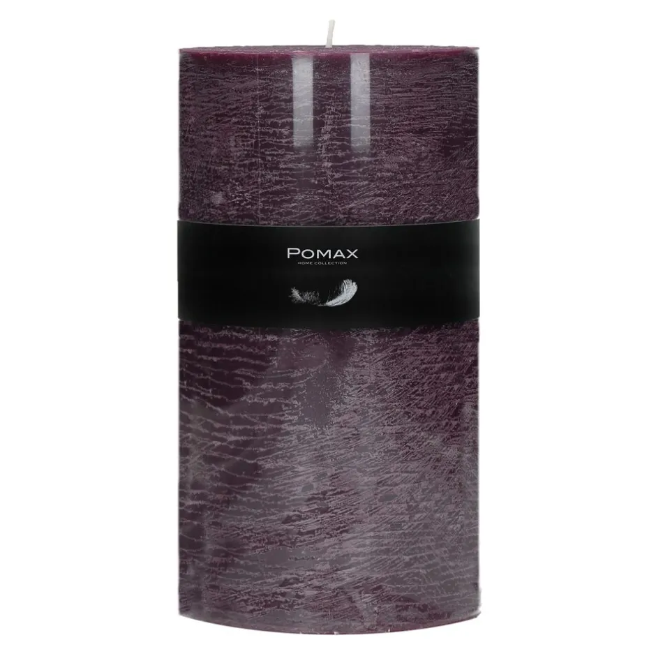 Pomax Bougies-CANDLE - bougie - cire de paraffine - DIA 10 x H 20 cm - pourpre