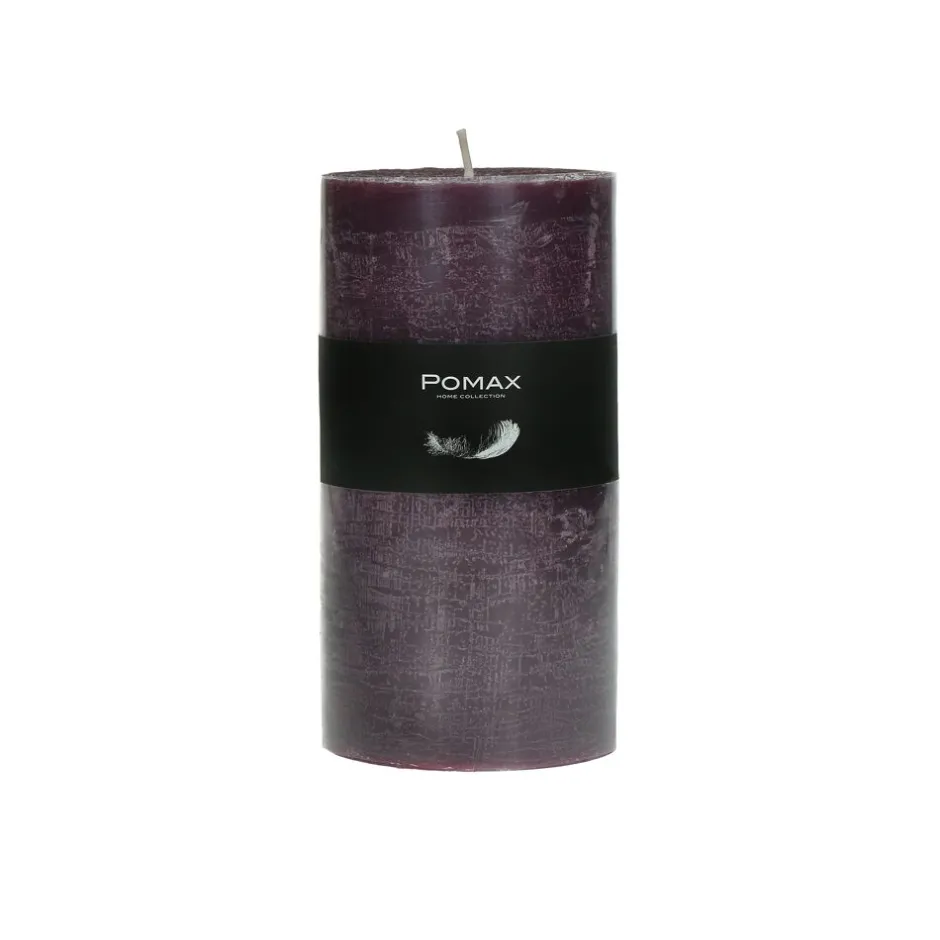 Pomax Bougies-CANDLE - bougie - cire de paraffine - DIA 7 x H 14 cm - pourpre