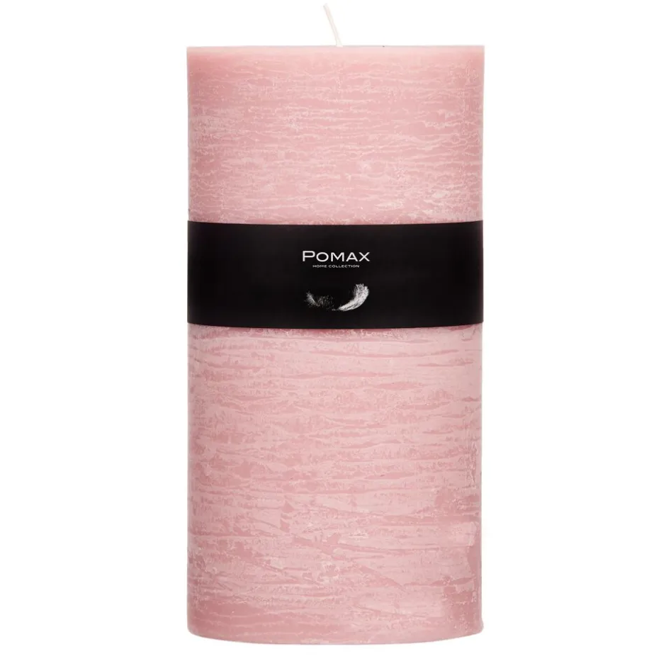 Pomax Bougies-CANDLE - bougie - cire de paraffine - DIA 10 x H 20 cm - rose clair