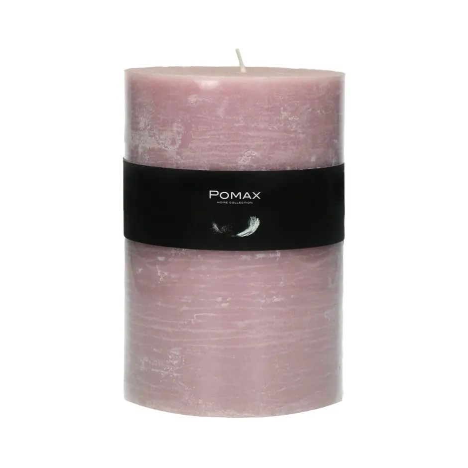 Pomax Bougies-CANDLE - bougie - cire de paraffine - DIA 10 x H 15 cm - rose clair