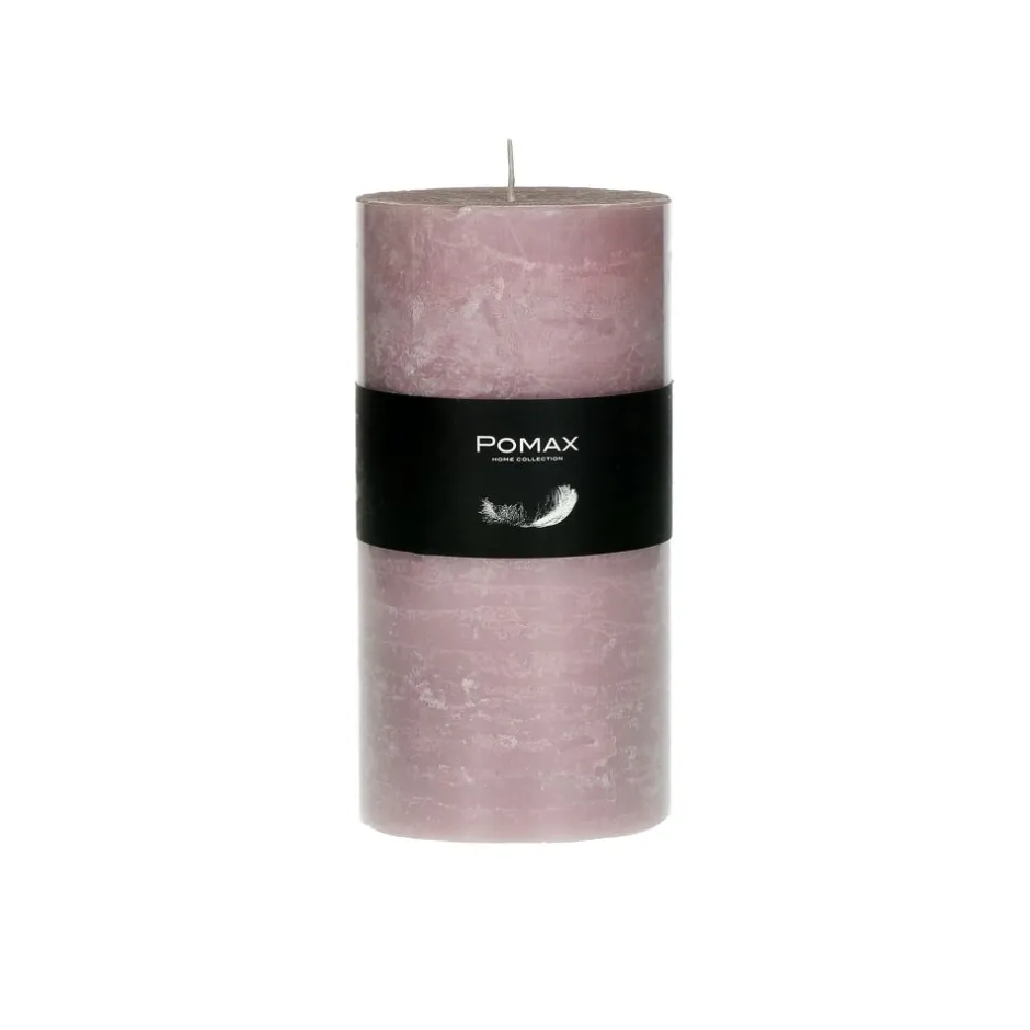 Pomax Bougies-CANDLE - bougie - cire de paraffine - DIA 7 x H 14 cm - rose clair