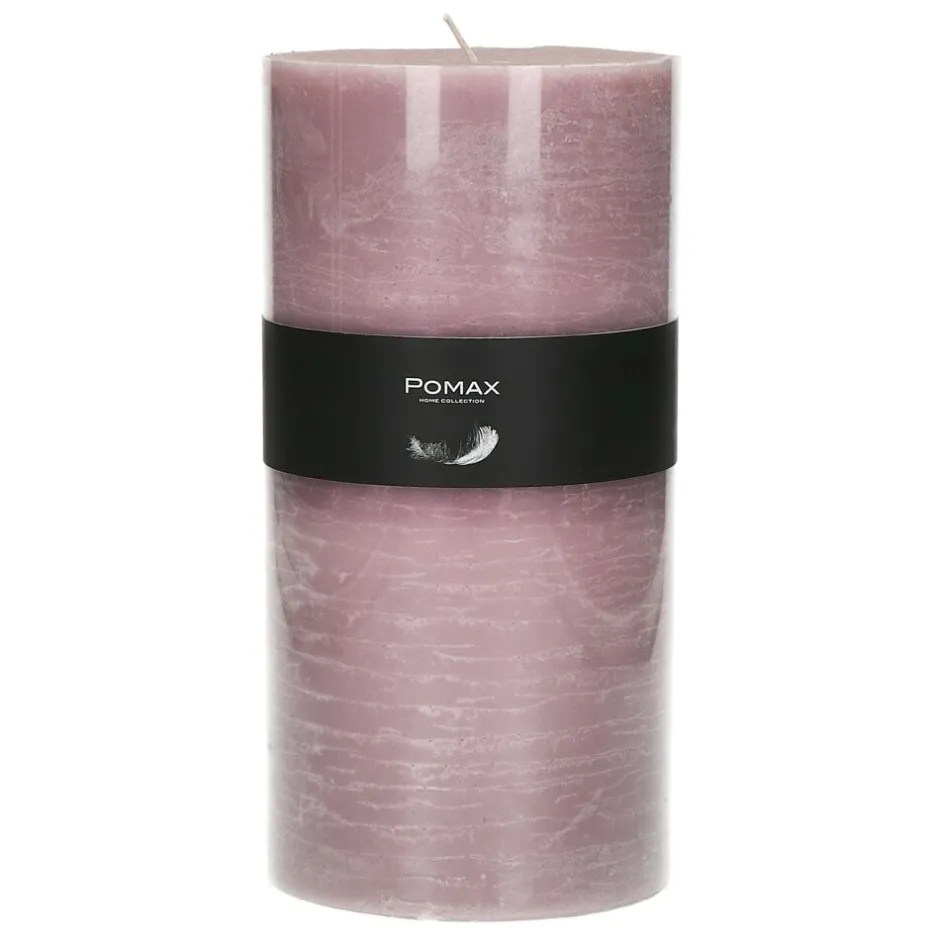 Pomax Bougies-CANDLE - bougie - cire de paraffine - DIA 10 x H 20 cm - rose clair