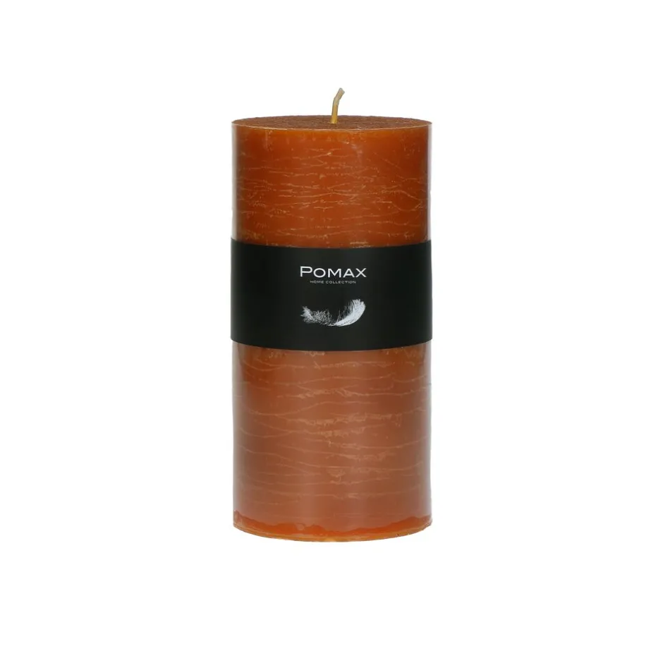 Pomax Bougies-CANDLE - bougie - cire de paraffine - DIA 7 x H 14 cm - rouille