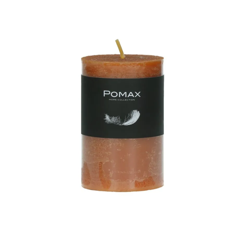 Pomax Bougies-CANDLE - bougie - cire de paraffine - DIA 7 x H 10 cm - rouille