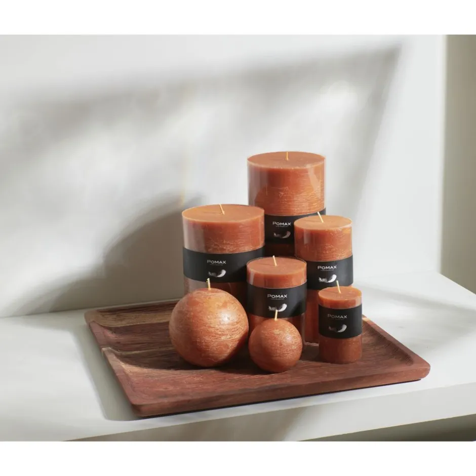 Pomax Bougies-CANDLE - bougie - cire de paraffine - DIA 10 x H 20 cm - rouille