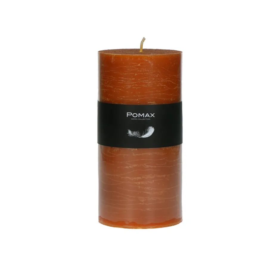 Pomax Bougies-CANDLE - bougie - cire de paraffine - DIA 7 x H 14 cm - rouille