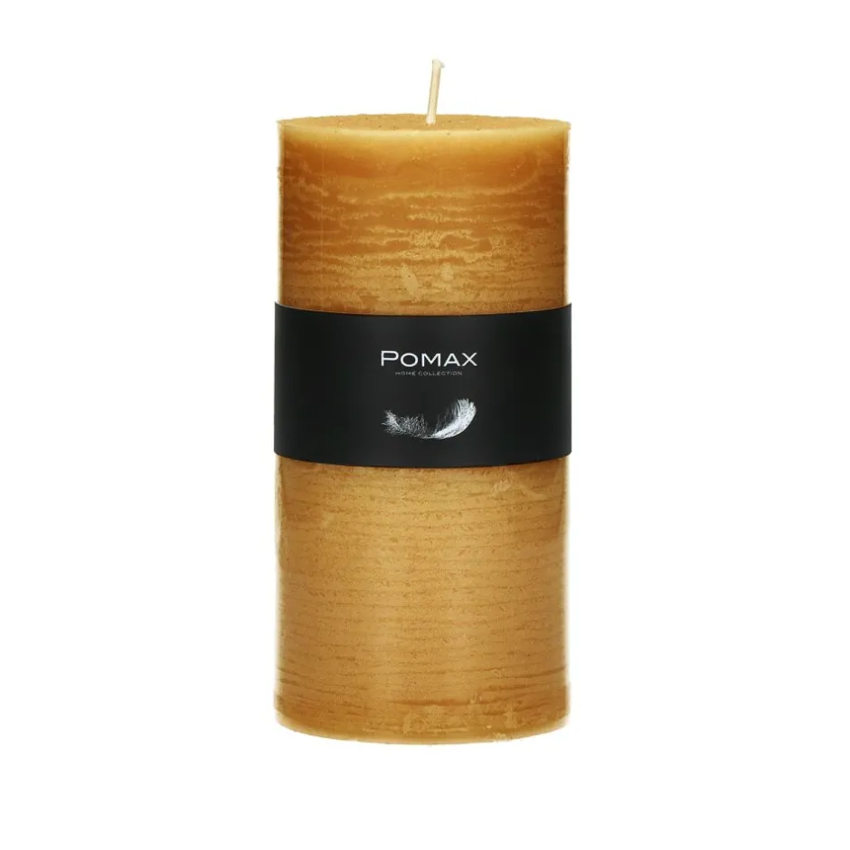 Pomax Bougies-CANDLE - bougie - cire de paraffine - DIA 7 x H 14 cm - soleil