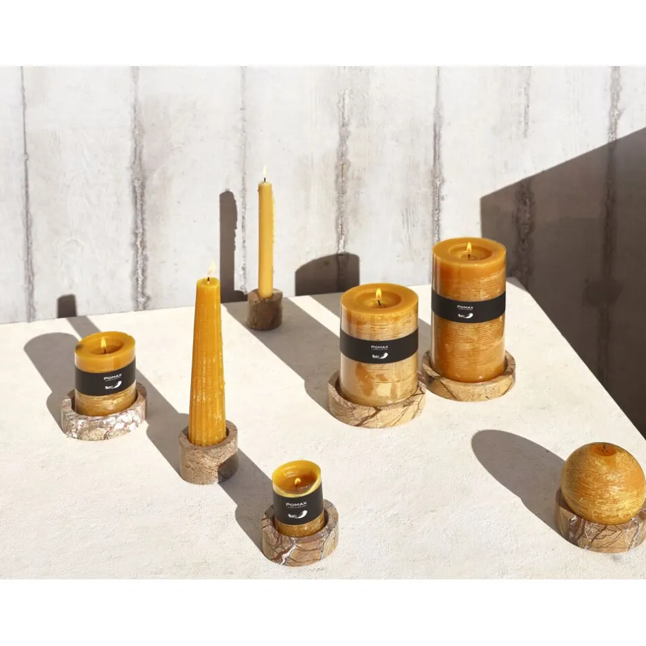 Pomax Bougies-CANDLE - bougie - cire de paraffine - DIA 10 x H 15 cm - soleil