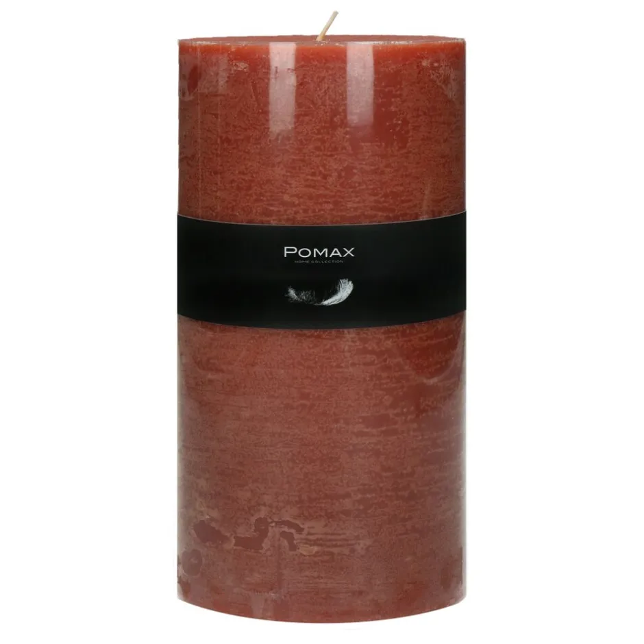 Pomax Bougies-CANDLE - bougie - cire de paraffine - DIA 10 x H 20 cm - terracotta