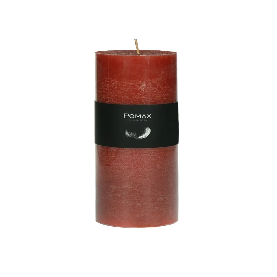 Pomax Bougies-CANDLE - bougie - cire de paraffine - DIA 7 x H 14 cm - terracotta
