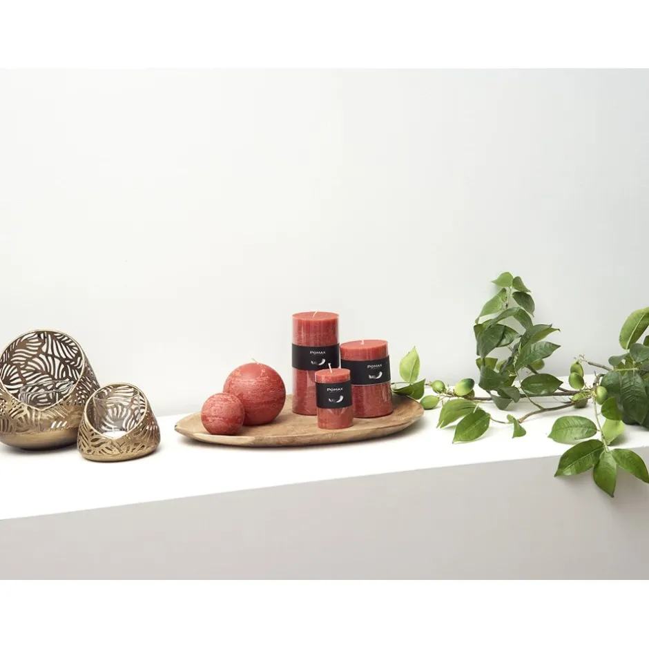 Pomax Bougies-CANDLE - bougie - cire de paraffine - DIA 10 x H 15 cm - terracotta