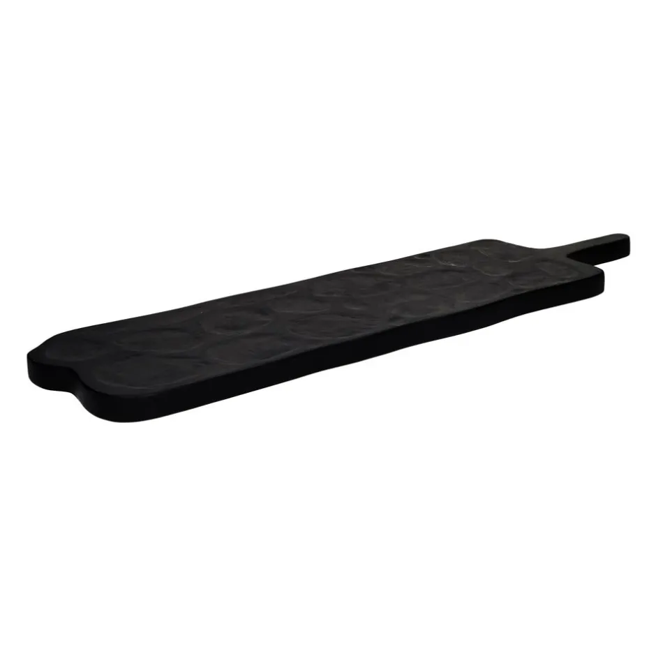 Pomax Planches À Découper-CAPRI - plateau - bois de mangier - L 19,5 x W 2,3 x H 72 cm - noir