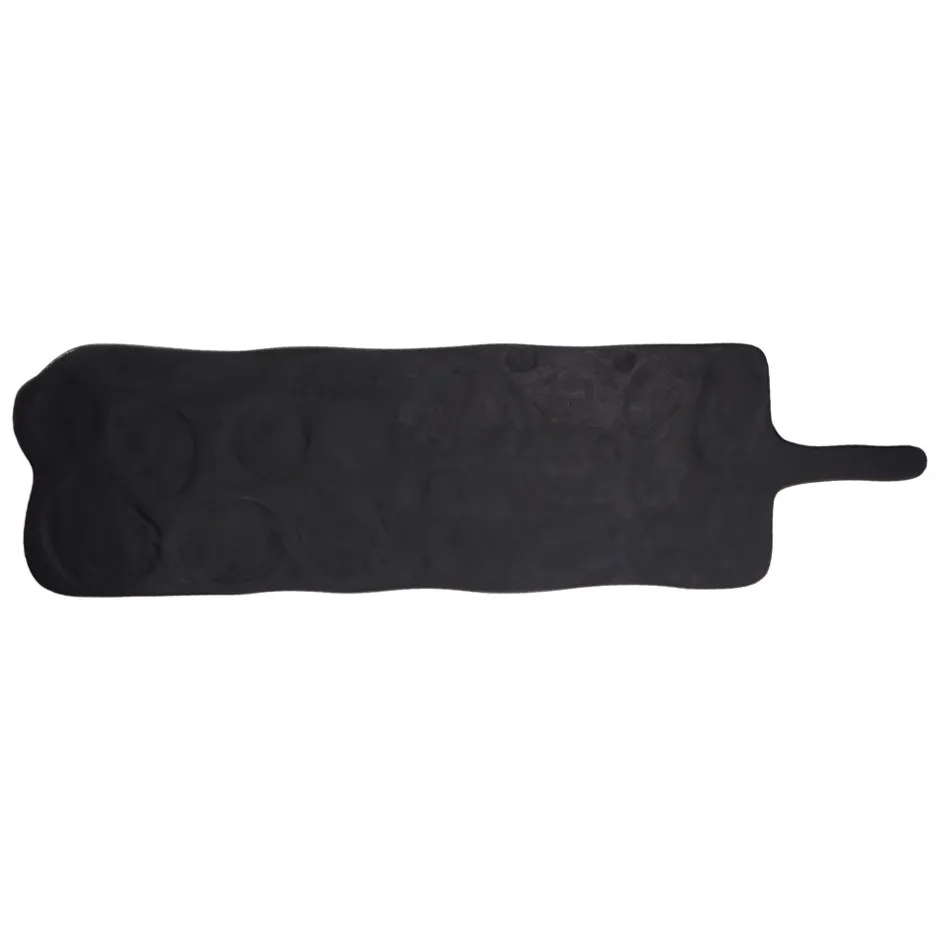 Pomax Planches À Découper-CAPRI - plateau - bois de mangier - L 19,5 x W 2,3 x H 72 cm - noir
