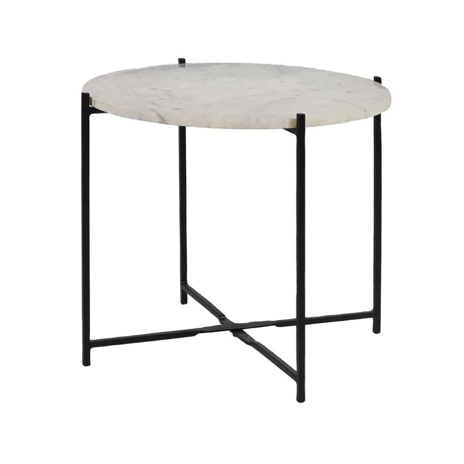 Pomax Concepts Modulaires-CARRARA - dessus de table - marbre - DIA 55 x H 1,5 cm - blanc