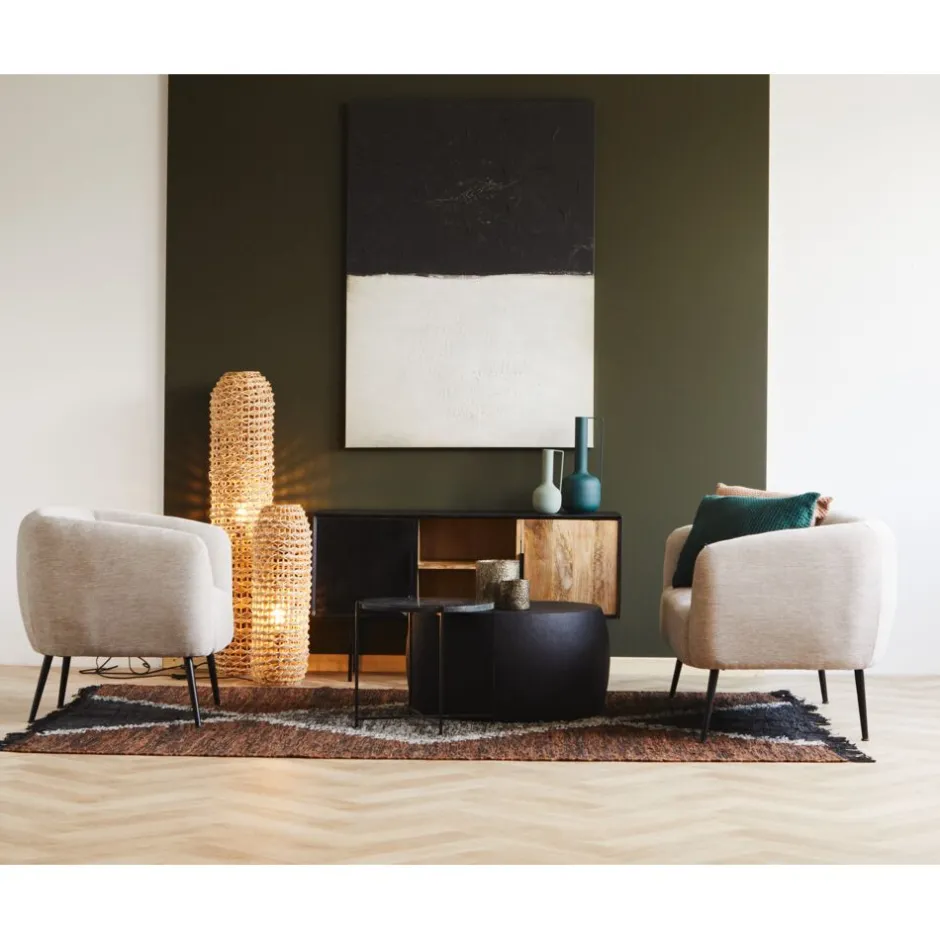 Pomax Concepts Modulaires-CARRARA - dessus de table - marbre - DIA 45 x H 1,5 cm - noir