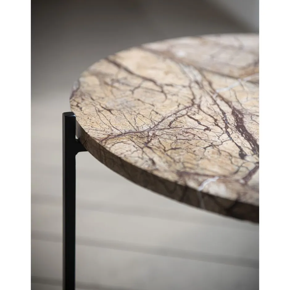 Pomax Concepts Modulaires-CARRARA - dessus de table - marbre - DIA 45 x H 1,5 cm - rose