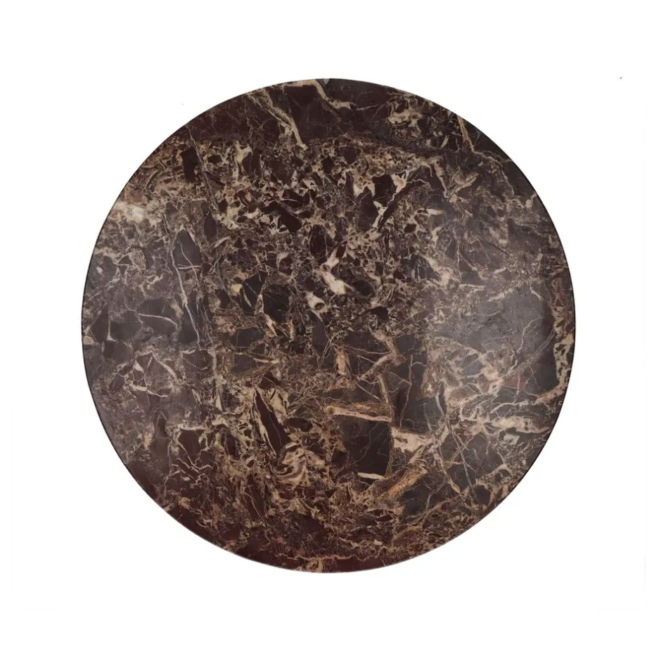 Pomax Concepts Modulaires-CARRARA - dessus de table - marbre - DIA 45 x H 1,5 cm - rouge