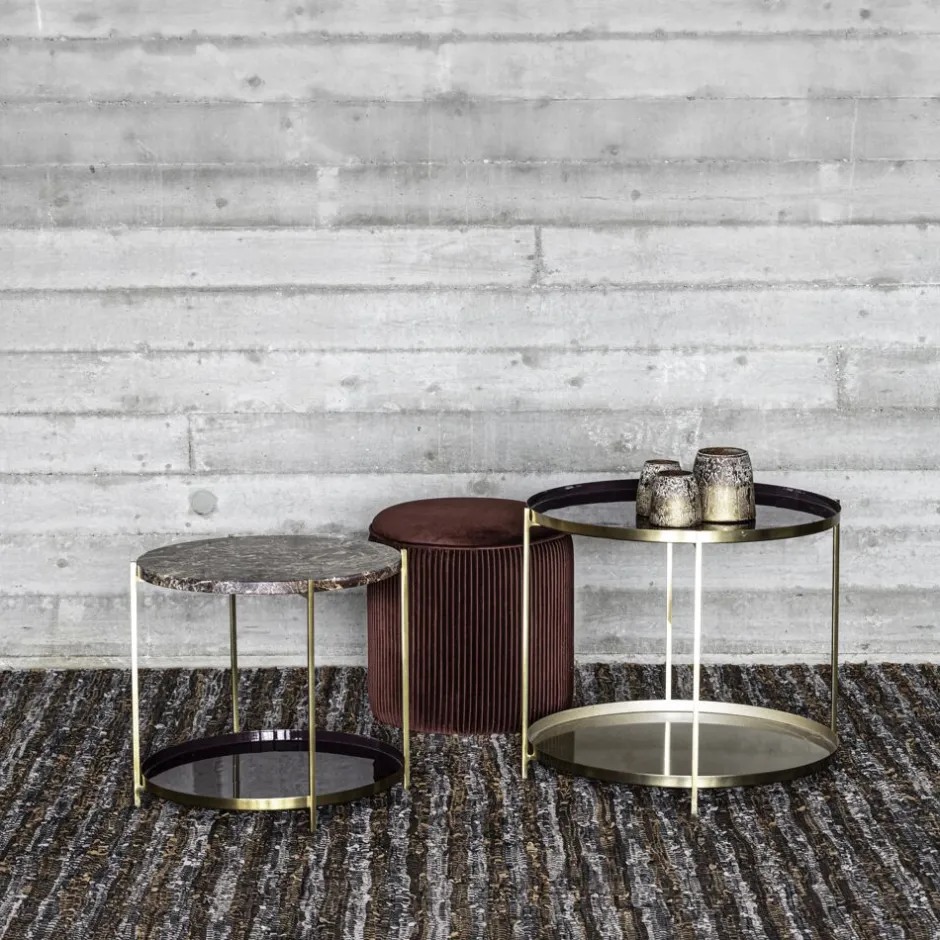 Pomax Concepts Modulaires-CARRARA - dessus de table - marbre - DIA 45 x H 1,5 cm - rouge