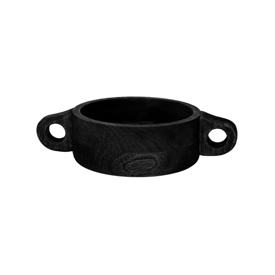 Pomax Bols & Paniers-CHANELLE - bol - bois de mangier - L 27 x W 17 x H 7 cm - noir