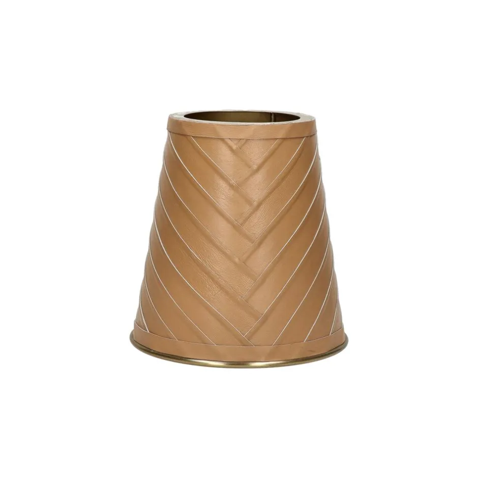Pomax Lampes De Table-CINETTE - lampe de table - métal / cuir - DIA 19 x H 51 cm - latté