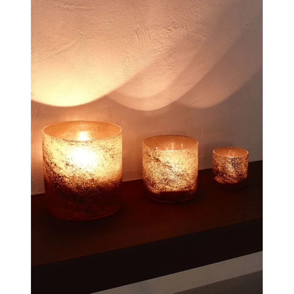 Pomax Photophores / T-lights-CITRIEN - photophore/vase - verre - DIA 20 x H 20 cm - orange