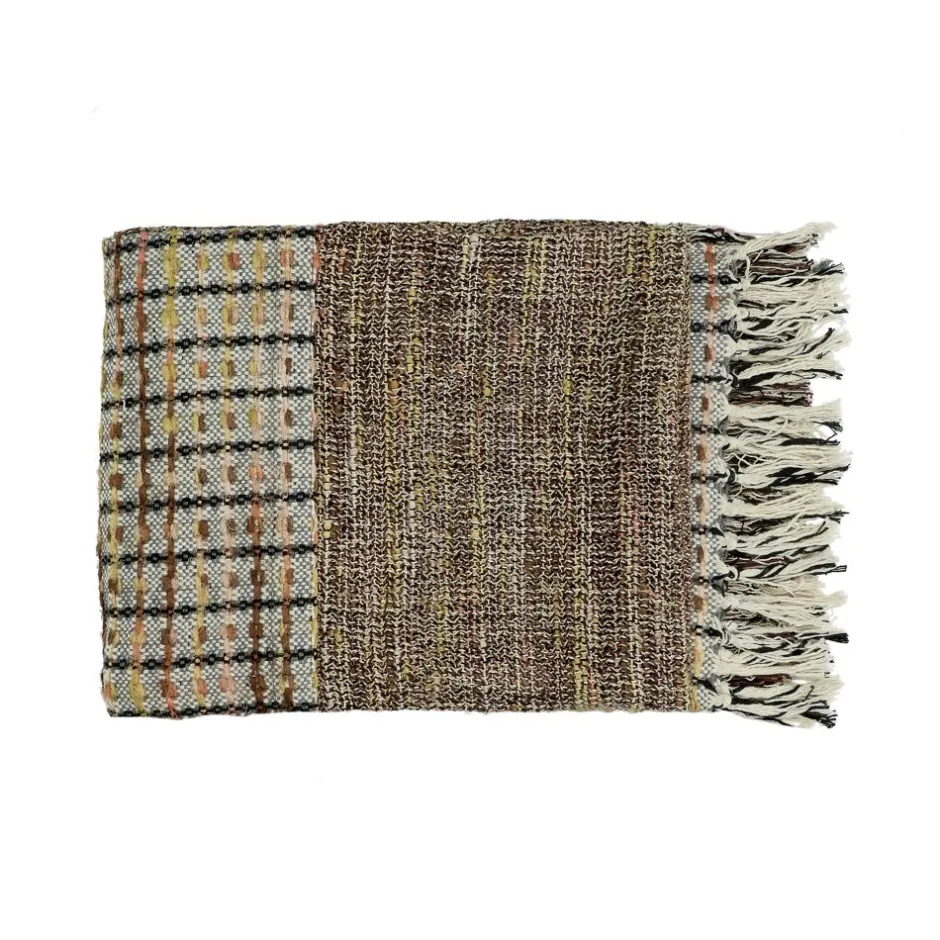 Pomax Plaids-COELHO - plaid - coton - L 170 x W 130 cm - mix de couleurs