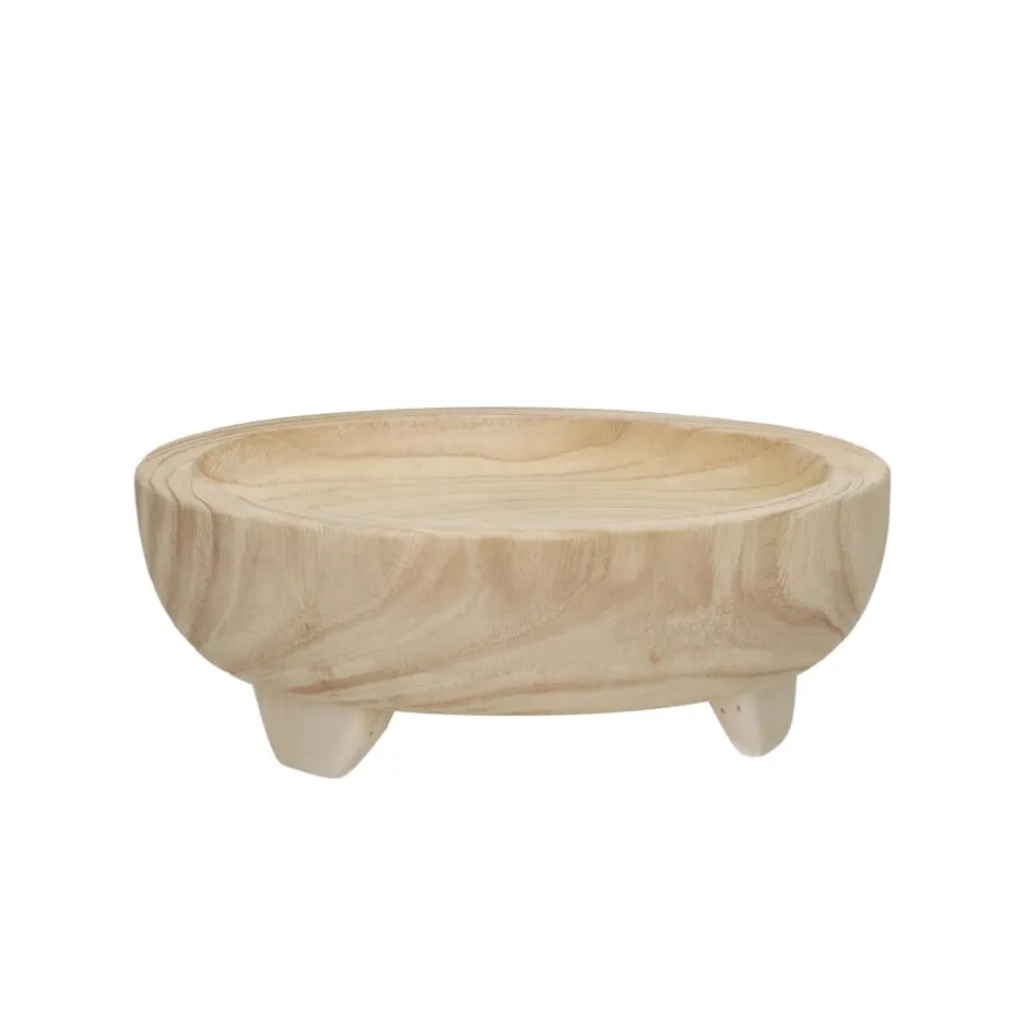 Pomax Bols & Paniers-COMM - plateau - bois de paulownia - DIA 28 x H 10 cm - naturel