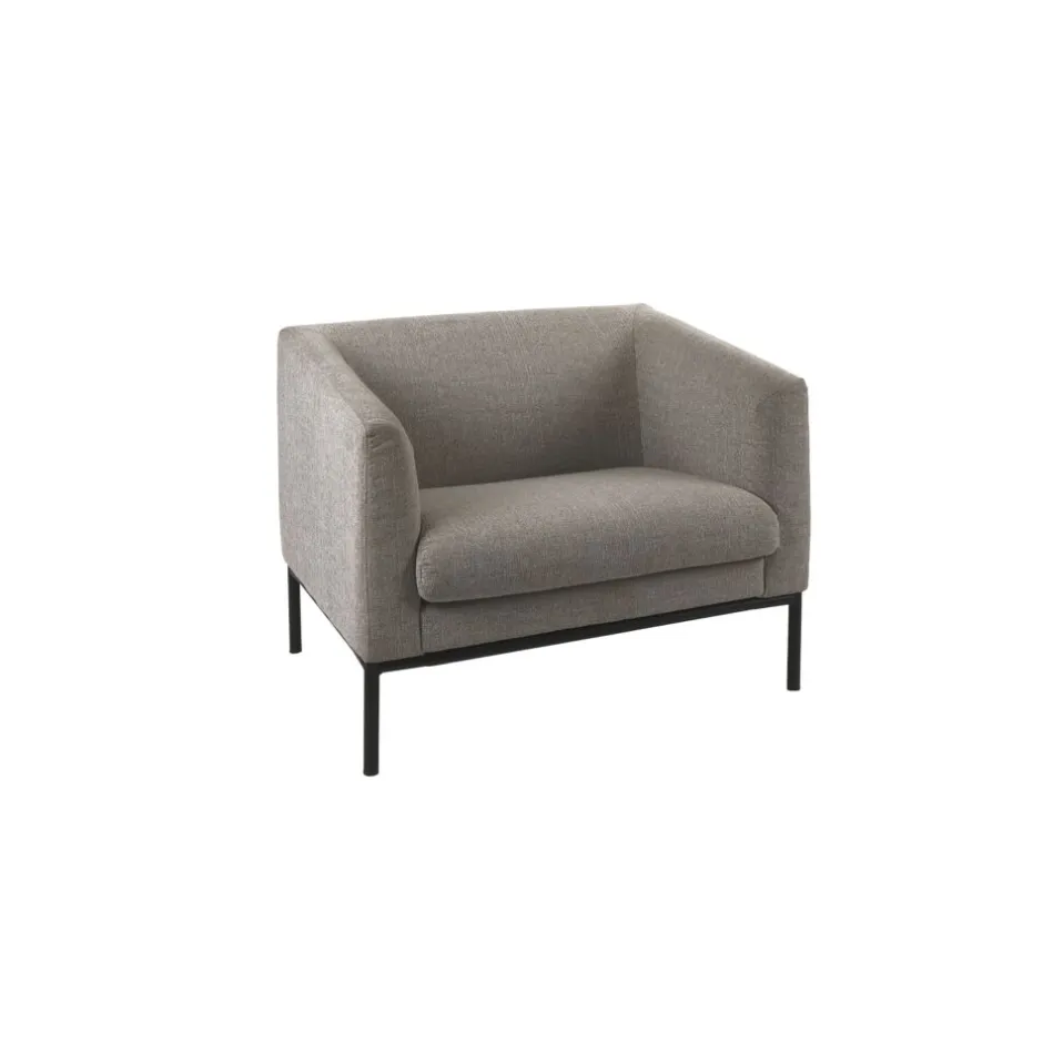 Pomax Canapés-CONY - canapé 1 place - tissu / métal - L 90 x W 73,5 x H 74 cm - gris clair