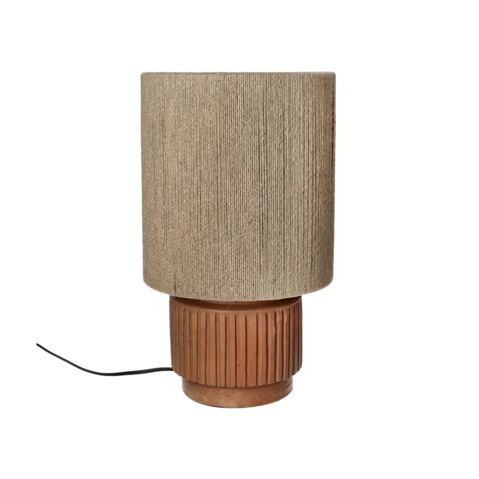 Pomax Lampes De Table-CORDOBA - lampe de table - terracotta / jute - DIA 25 x H 42 cm - terracotta