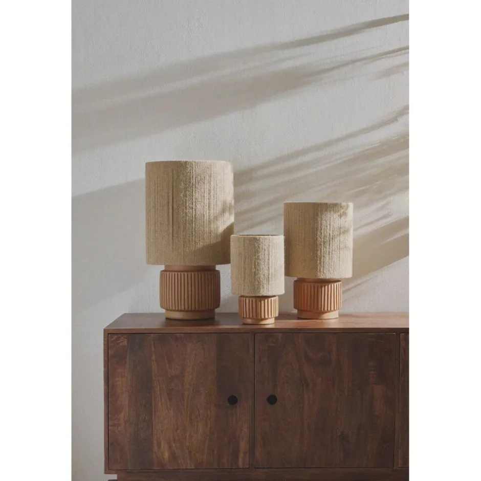 Pomax Lampes De Table-CORDOBA - lampe de table - terracotta / jute - DIA 32 x H 57 cm - terracotta
