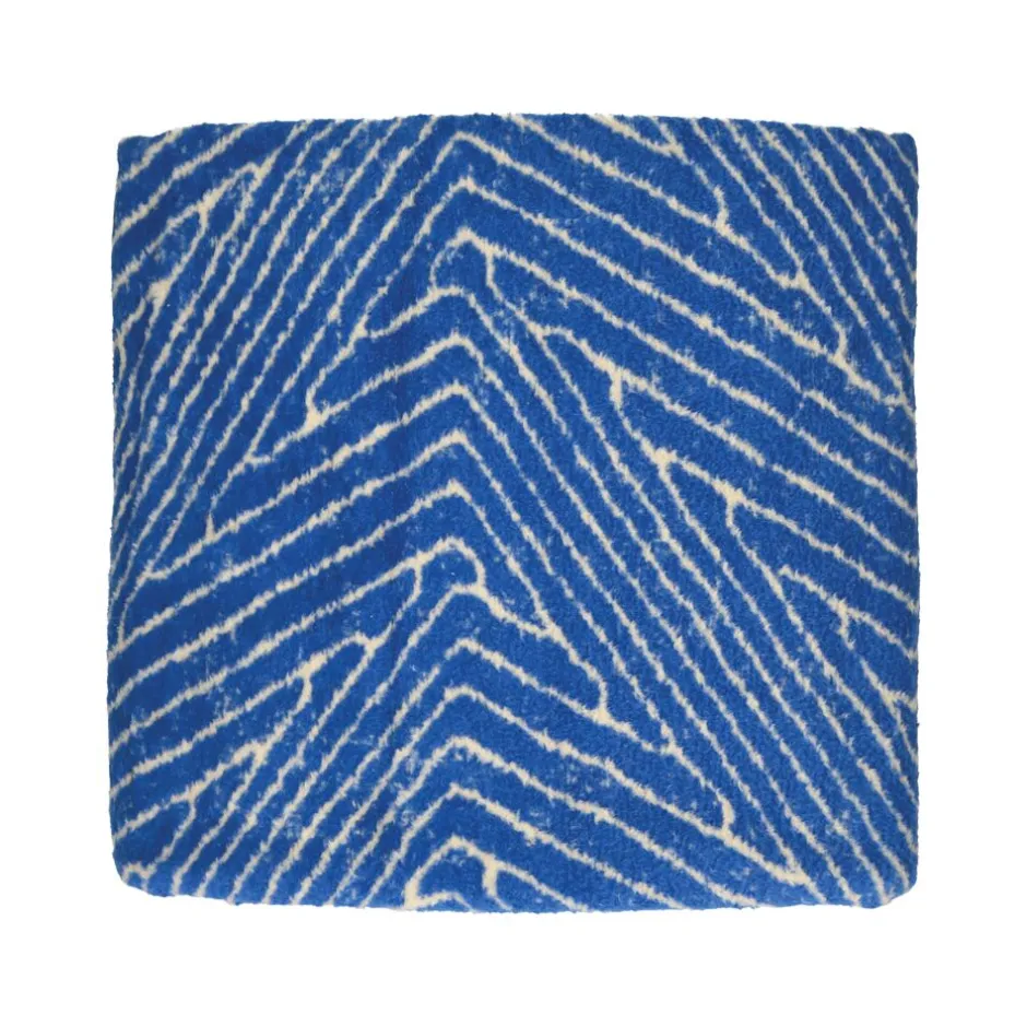 Pomax Plaids-CORFINO - couverture - coton / acrylique - L 200 x W 150 cm - bleu
