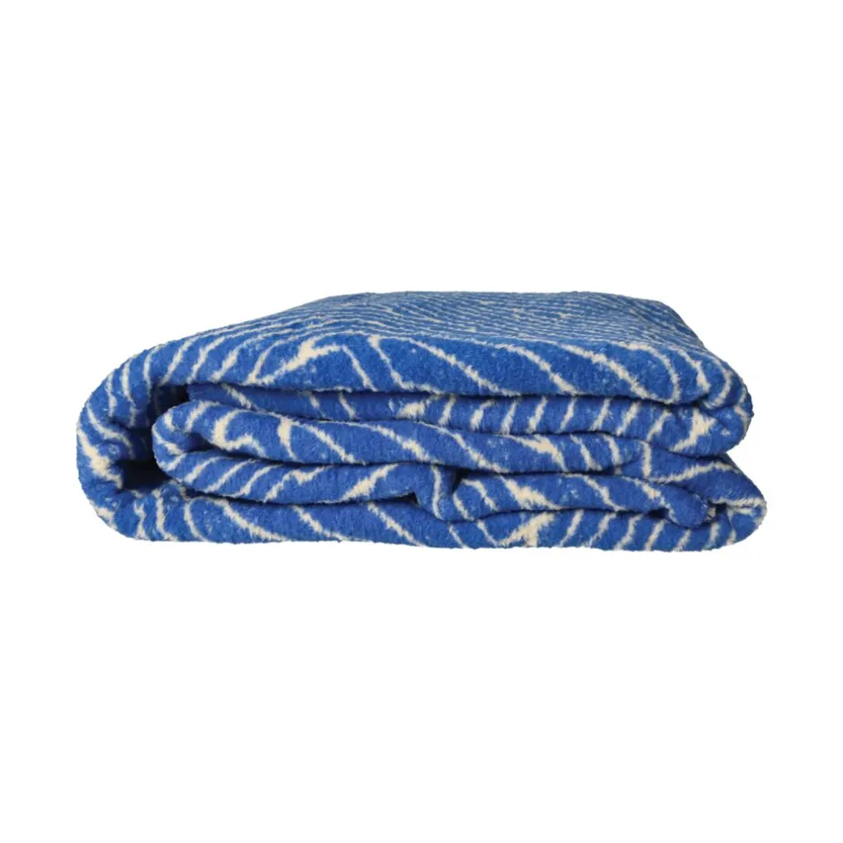 Pomax Plaids-CORFINO - couverture - coton / acrylique - L 200 x W 150 cm - bleu