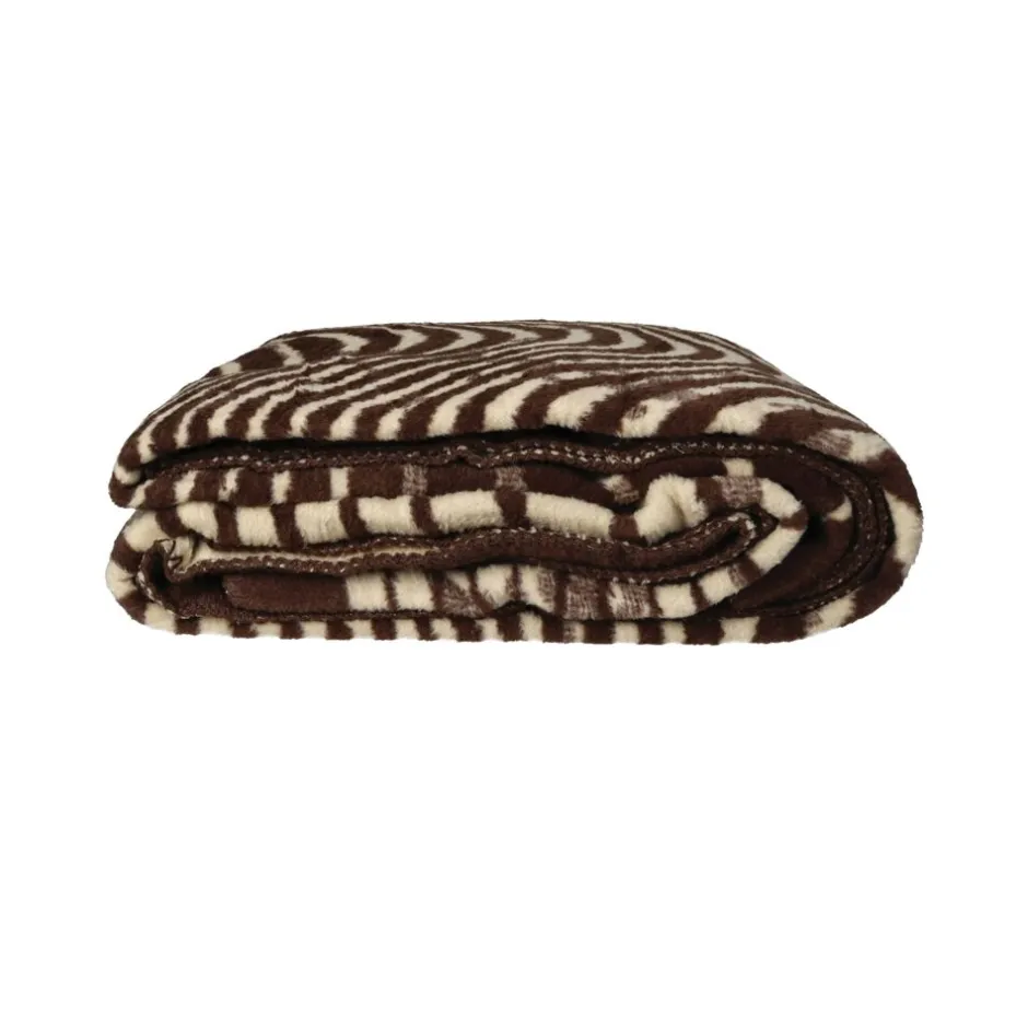 Pomax Plaids-CORFINO - couverture - coton / acrylique - L 200 x W 150 cm - brun