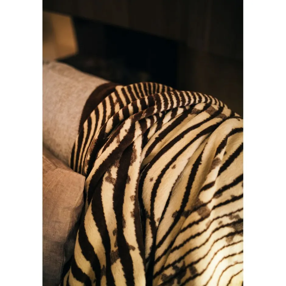 Pomax Plaids-CORFINO - couverture - coton / acrylique - L 200 x W 150 cm - brun