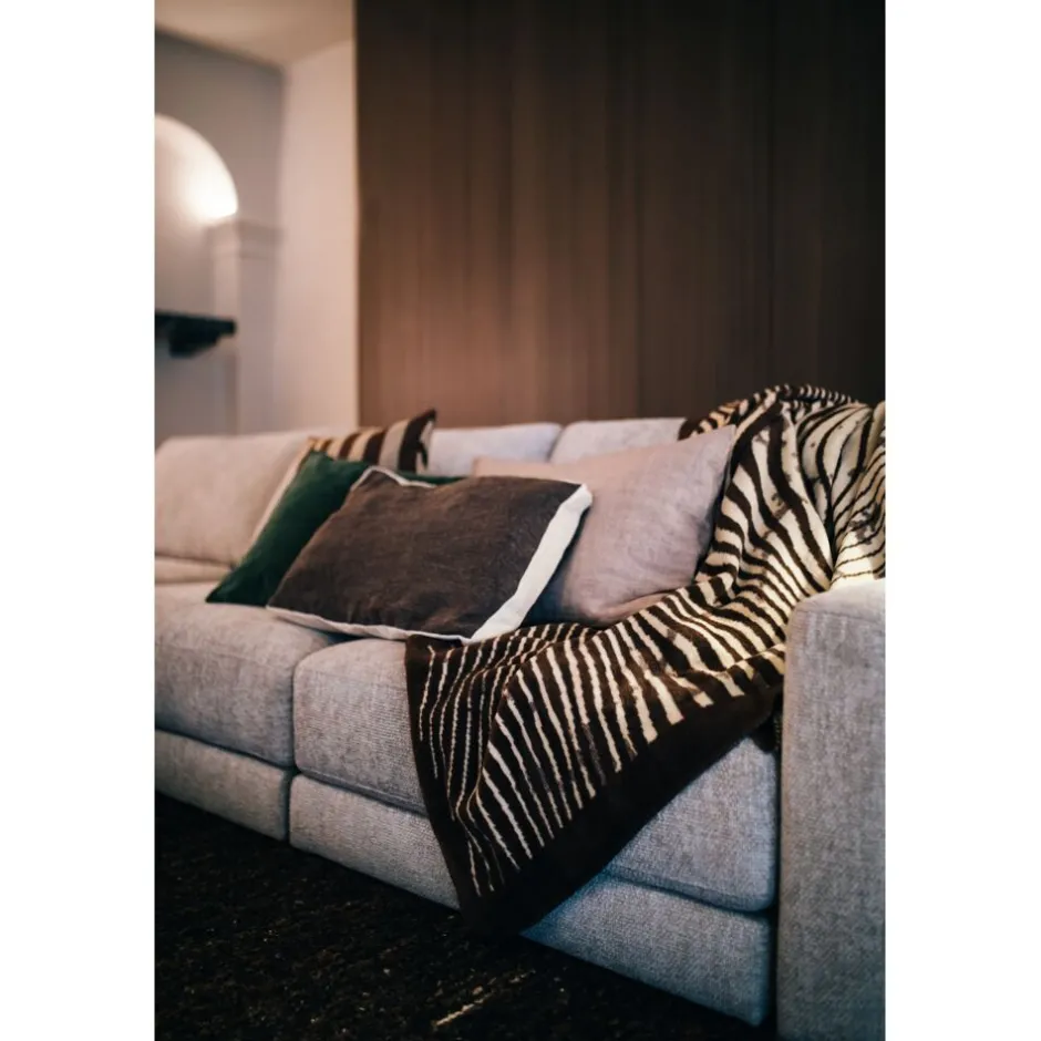 Pomax Plaids-CORFINO - couverture - coton / acrylique - L 200 x W 150 cm - brun