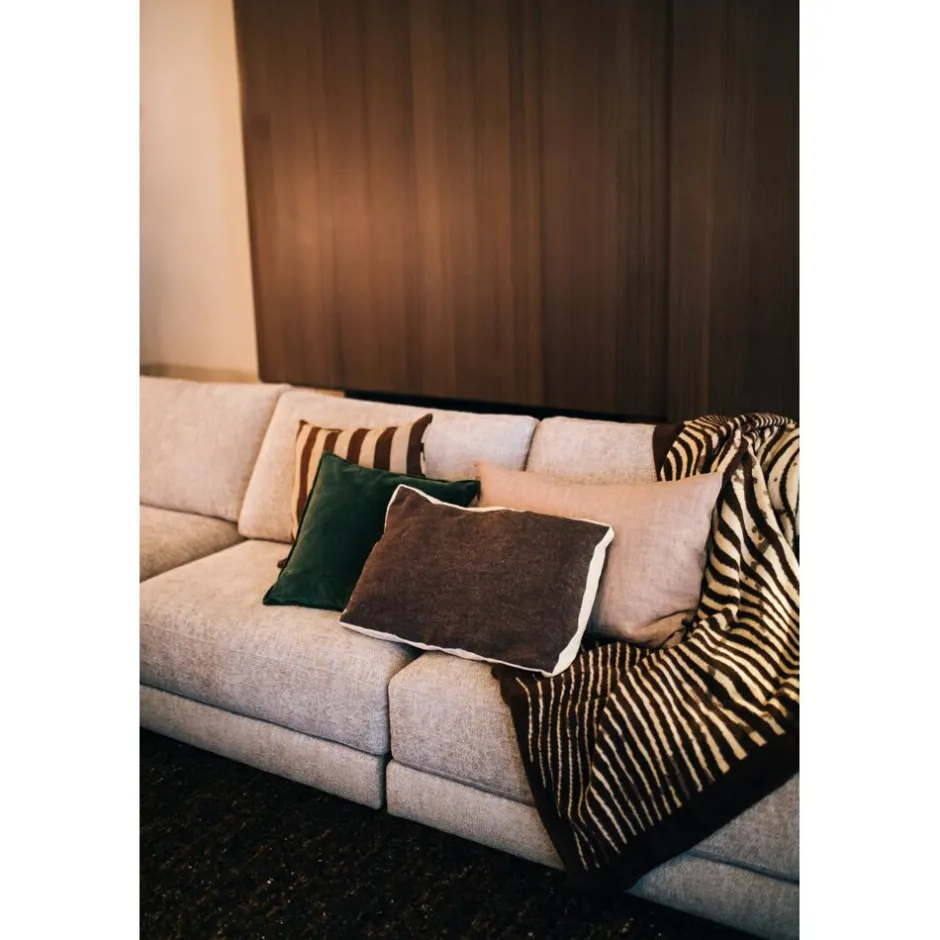 Pomax Plaids-CORFINO - couverture - coton / acrylique - L 200 x W 150 cm - brun