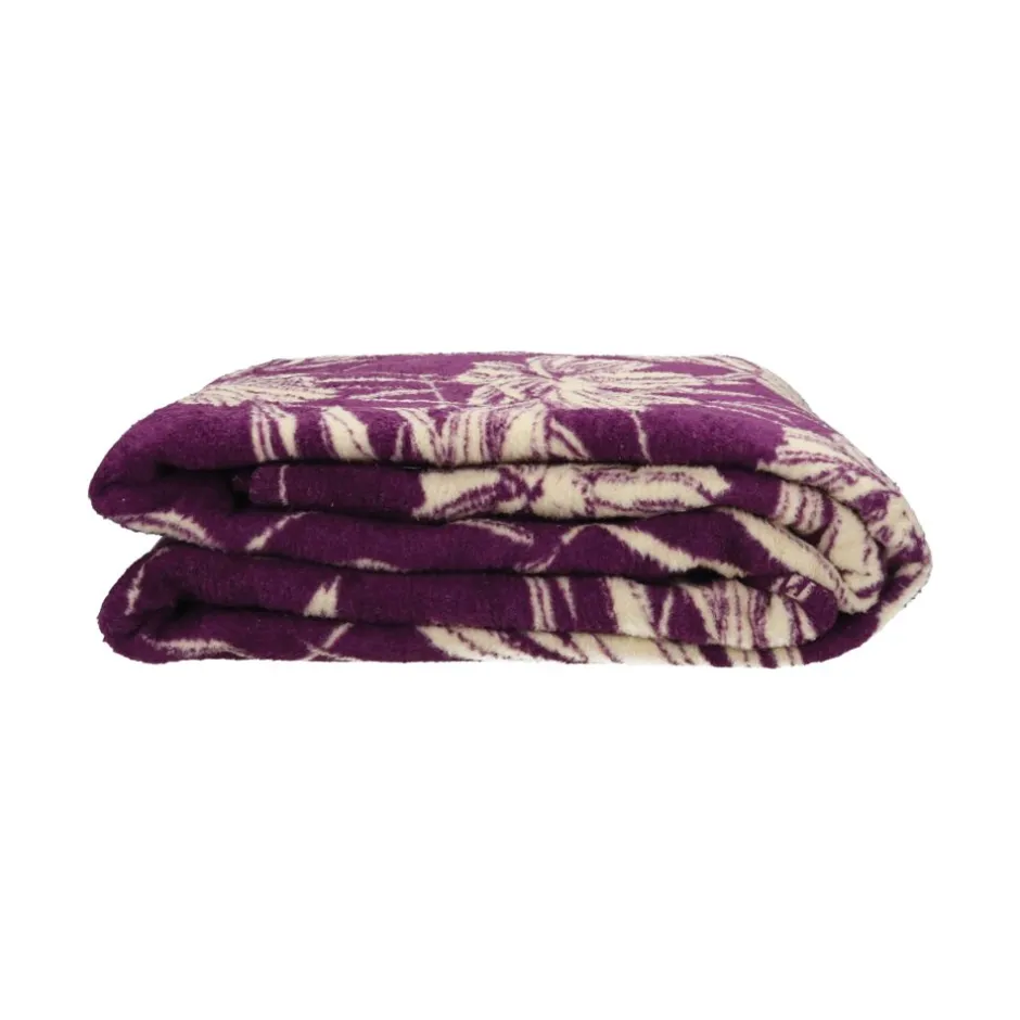 Pomax Plaids-CORFINO - couverture - coton / acrylique - L 200 x W 150 cm - pourpre