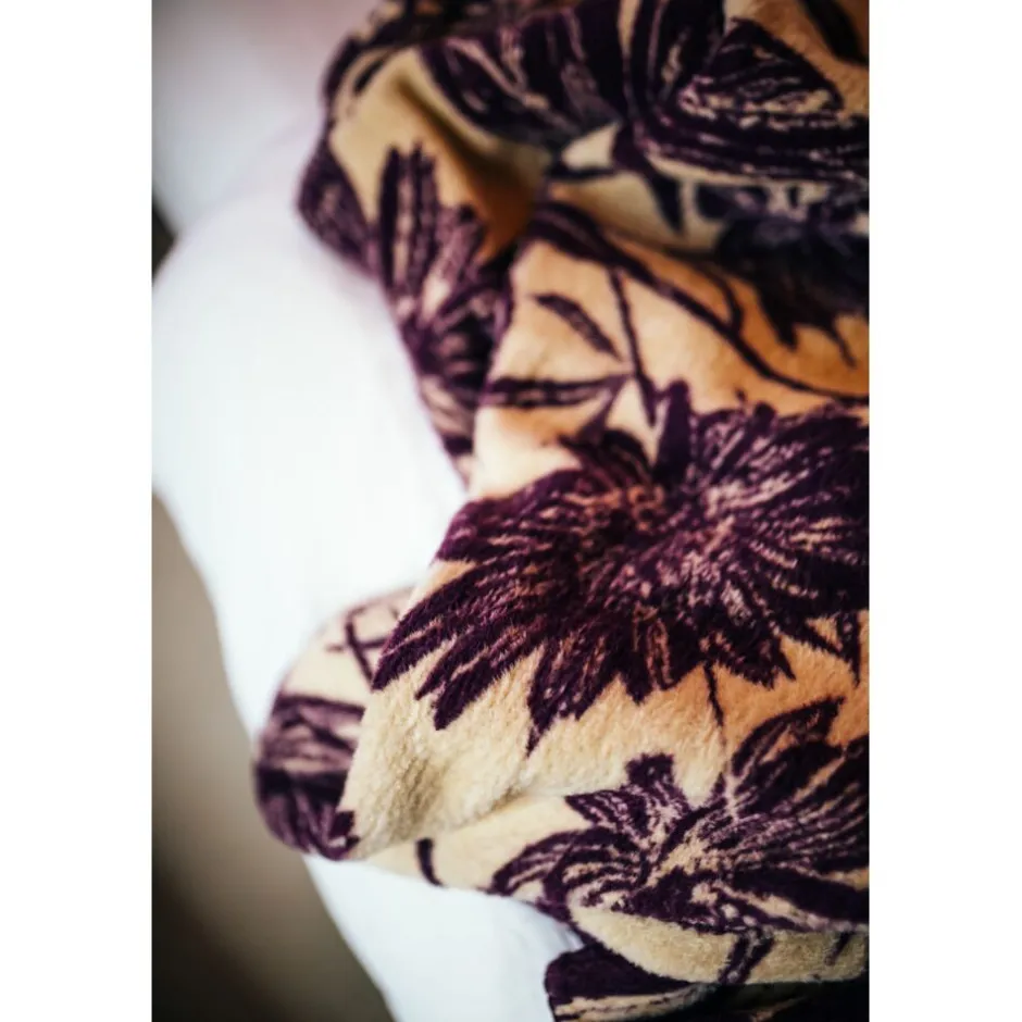 Pomax Plaids-CORFINO - couverture - coton / acrylique - L 200 x W 150 cm - pourpre
