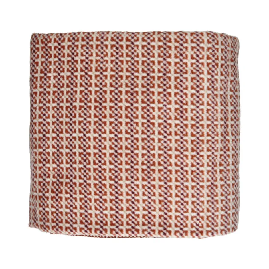 Pomax Plaids-CORFINO - couverture - coton / acrylique - L 200 x W 150 cm - rouille