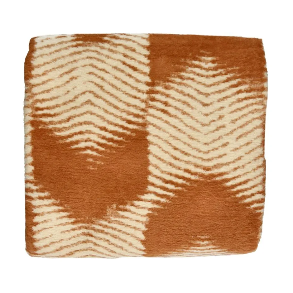 Pomax Plaids-CORFINO - couverture - coton / acrylique - L 200 x W 150 cm - rouille